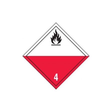 Accuform TDG PLACARD CLASS 4 273MM x 273MM TCP424VS25 TCP424VS25